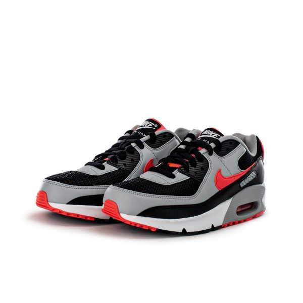 Nike Air Max 90 Leather (GS) CD6864-009 - schwarz-grau-neon rot Im Angebot – Bild 2