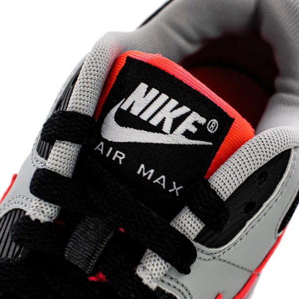 Nike Air Max 90 Leather (GS) CD6864-009 - schwarz-grau-neon rot Im Angebot – Bild 4