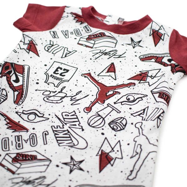 Jordan Fun Flight All Over Print Romper Strampler 55A405-001 - weiss-rot Angebot – Bild 3