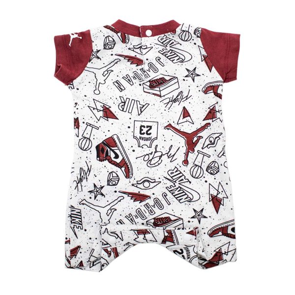 Jordan Fun Flight All Over Print Romper Strampler 55A405-001 - weiss-rot Angebot – Bild 2